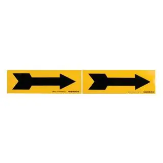 Brady 76507 Self Sticking Vinyl Arrow Marker Black on Yellow
