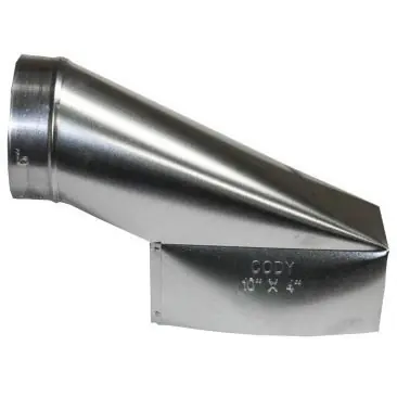 Cody Company 2244146 End Register Boot, 6 in Dia, Galvanized, Steel