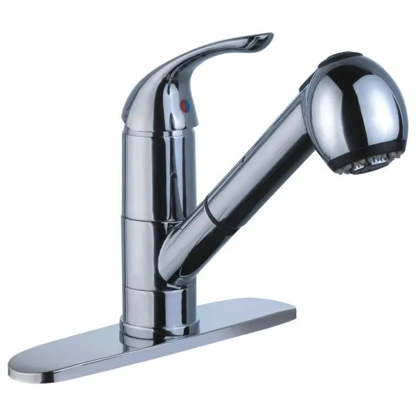 Luxury Line 191-6576 Shawnee Single Handle Pull-Out Kitchen Faucet, Polished Chrome