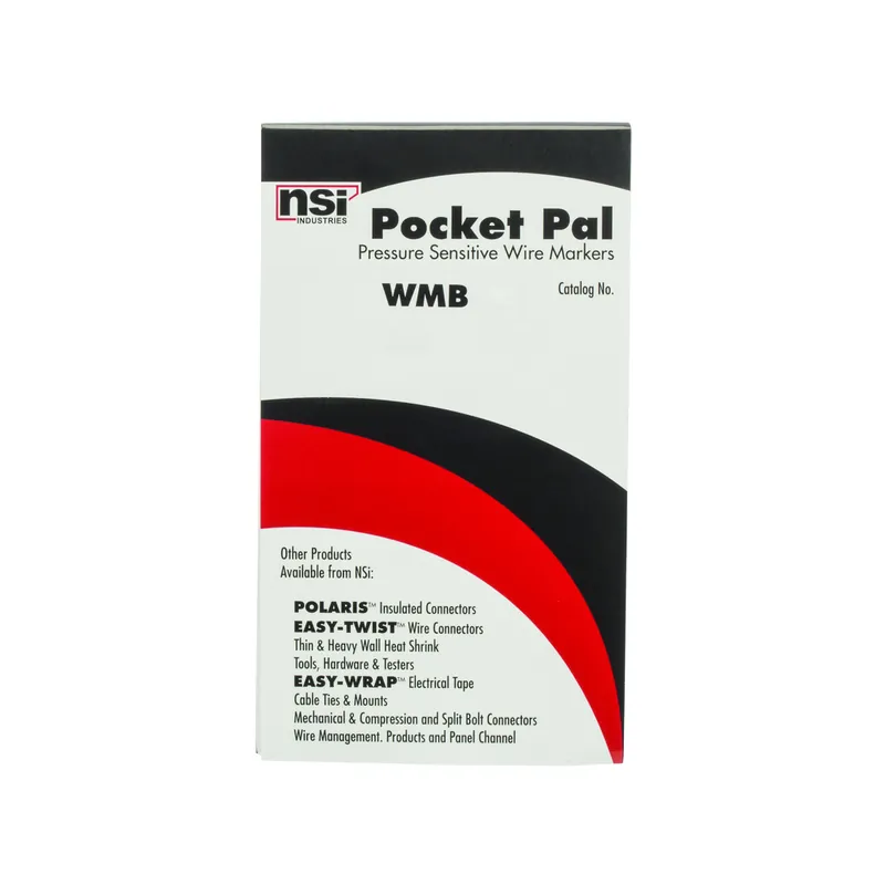 NSI Industries WMB-15 Pocket Pal Wire Marker Book Black on White 450 Wire Markers 46-90