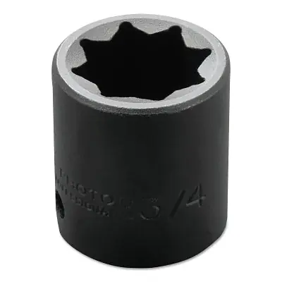 Proto Tools J7424S Impact Socket - 3/4 in Socket, 1/2 in Drive, 8 PT
