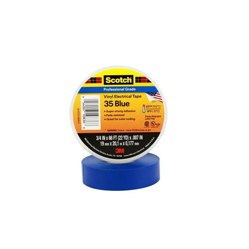 Scotch 35-3/4X66FT-BL Vinyl Color Coding Electrical Tape