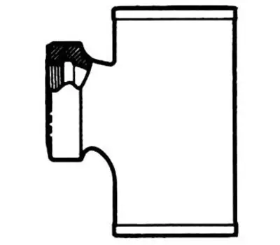 Tyler 007999 No Hub Cast Iron Sanitary Tapped Reducing Tee
