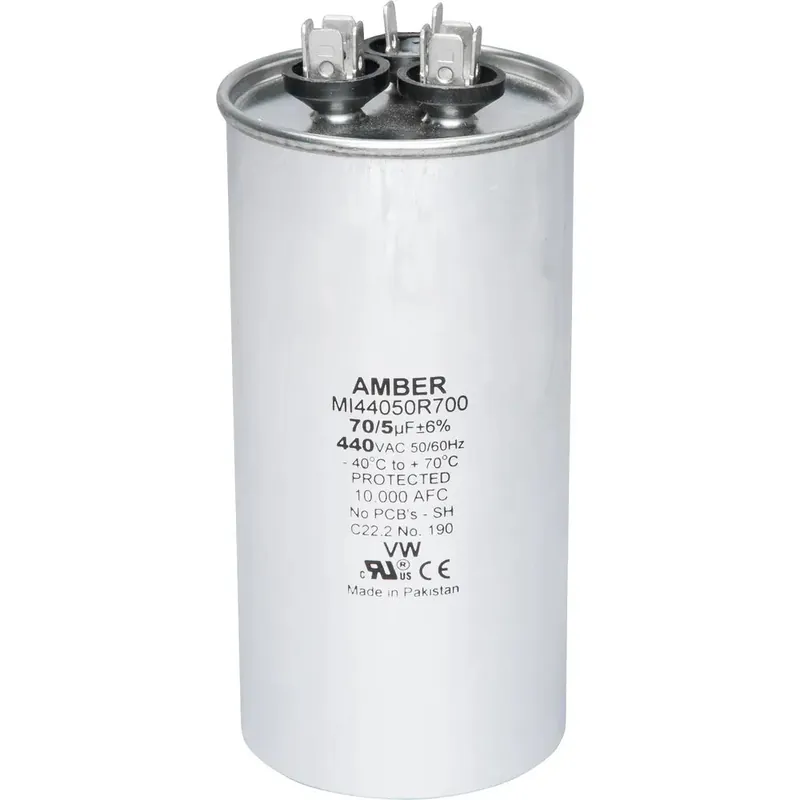 Diversitech 4JR0570 Motor Run Capacitor 440 VAC Round 70+5µF