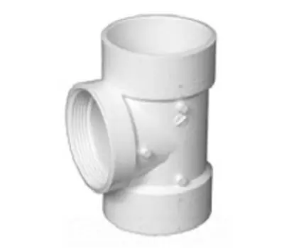 Charlotte Pipe And Foundry PVC004450800 2 in. Hub x Hub x Female PVC DWV Flush Cleanout Tee