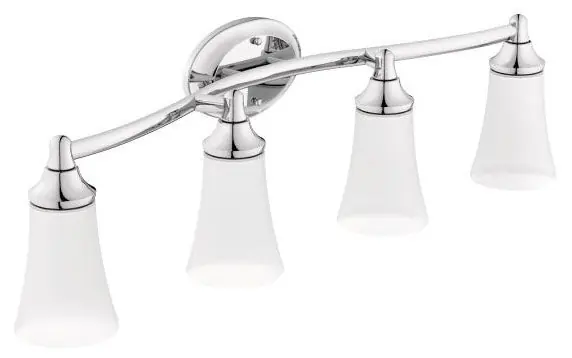 Moen YB2864CH Eva 100W 4-Light Medium Base Bracket in Polished Chrome