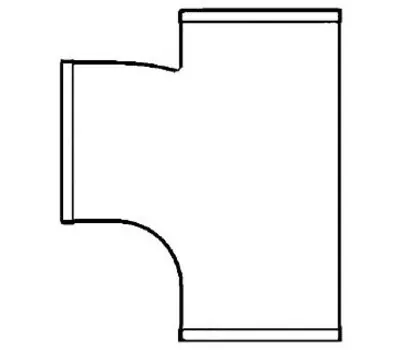 Tyler 007623 4 x 3 in. No Hub Cast Iron Sanitary Reducing Tee