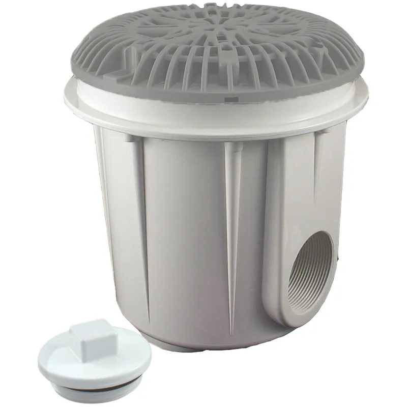 Custom Molded Products 25514-001-000 Gunite Pool Main Drain With Galaxy Av Lid Gray