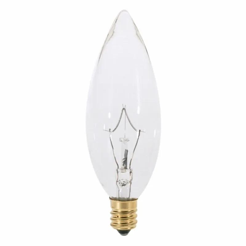 Satco A3684 Incandescent Decorative Lamp 60 WTT B10 Shape E12 Candelabra Base