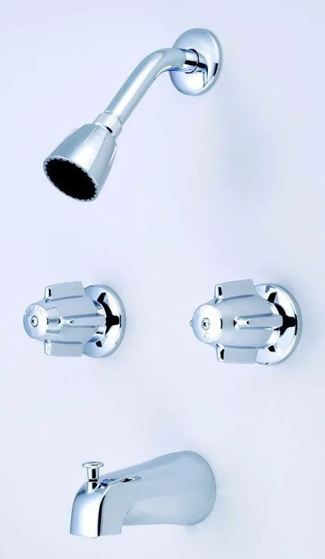 Central Brass 0897 Two Handle Single Function Bathtub & Shower Faucet in Polished Chrome