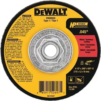 DeWalt DW8062H HP Mini Hub Cutting Wheel 4-1/2 x .045 x 5/8-11