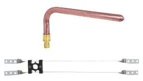 Tomahawk 689WG2211 1/2 x 4 x 8 PEX Lead-Free Preformed Copper Type L 90D Stubout Elbow with 1/2 Lock Block