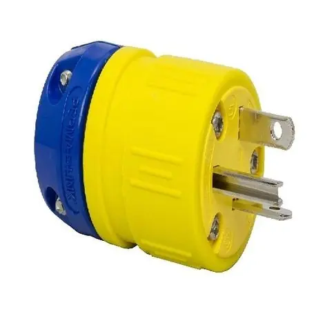 Ericson 1520-P Ericson® Perma-Grip™ Perma-Link® Perma-Tite® 2 1-Phase Grounding Polarized Locking Blade Plug 125 VAC 15 A
