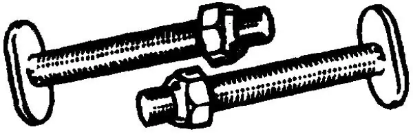 Gene Rich 24SNW-TP Closet Bolt Combinations, 5/16 x 2-1/4 in Thread