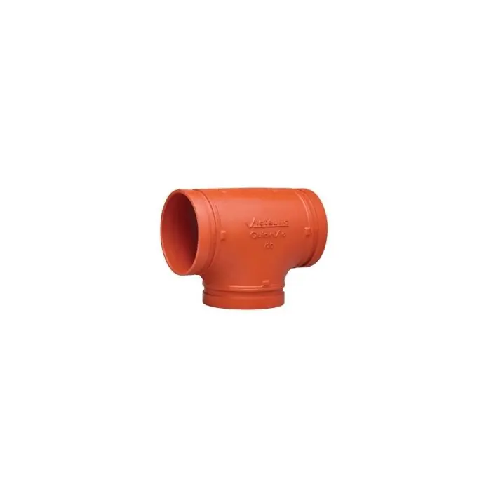 Victaulic F100V20P00 QuickVic Model V20 Orange Enamel Painted Ductile Iron Straight Tee, 10 in, Grooved