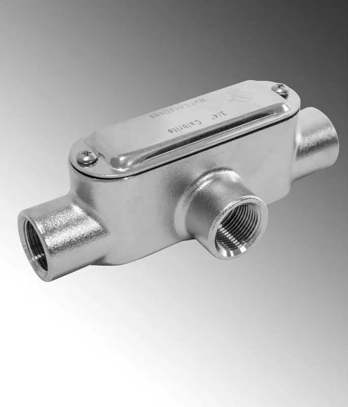 Calbrite S61500TE00 Condulet 1-1/2 Inch Stainless Steel T Conduit Body