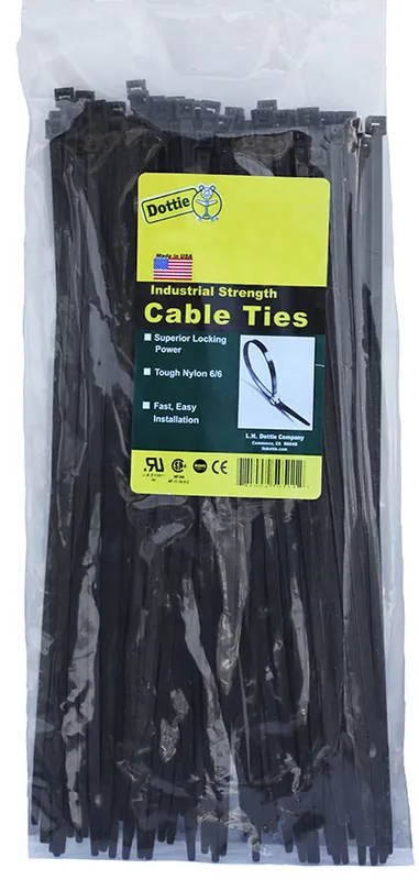 LH Dottie DT6B Standard Duty Cable Ties 0.18 Inch Width 7.56 Inch Length 0.052 Inch Thickness
