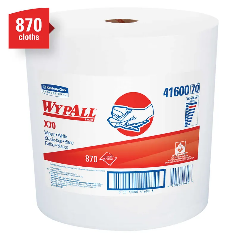 Wypall 41600 X70 Jumbo Roll White Rags