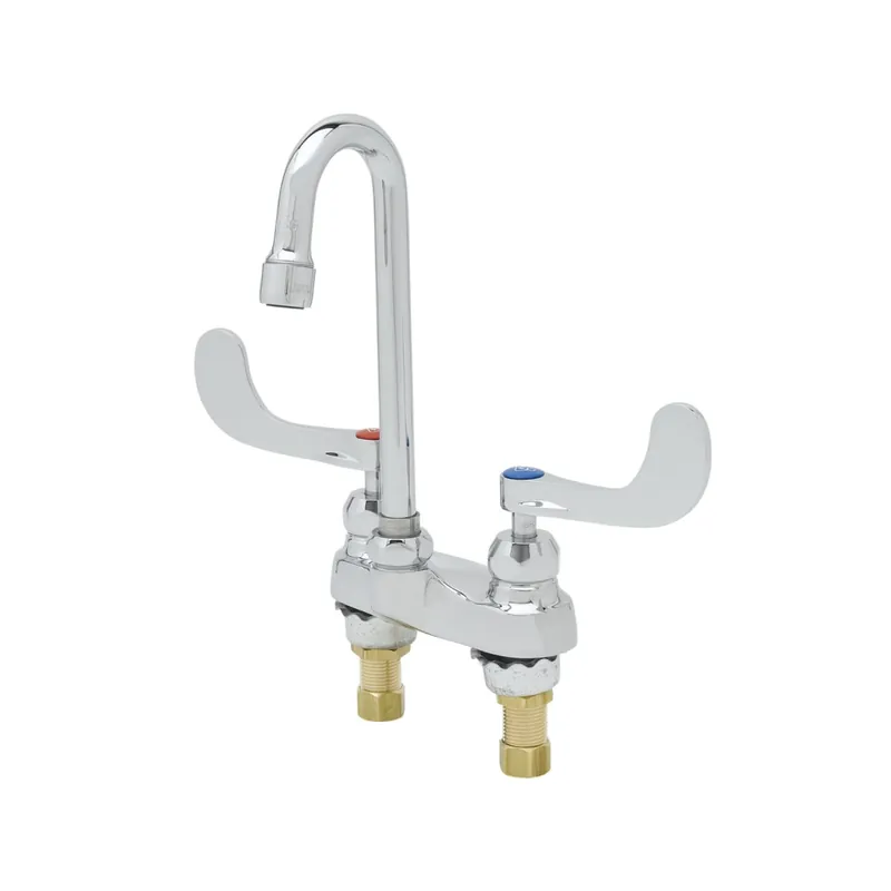 T&S Brass B-0892-CR-LF05 4 Centerset Mixing Faucet Ceramic Cartridges Swivel GN with 0.5 GPM Non-Aerated Outlet