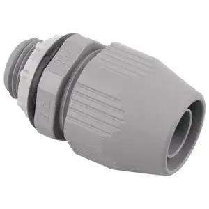 Steel City LT-501 Liquid Tight Connector Non-Metallic Straight Gray 1/2 in.