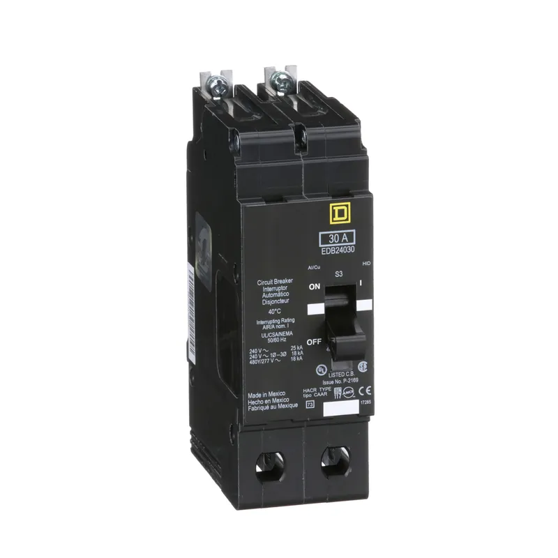 Square D EDB24030 2-Pole 30 Amp 480Y/277 Volt Thermal Magnetic Miniature Circuit Breaker