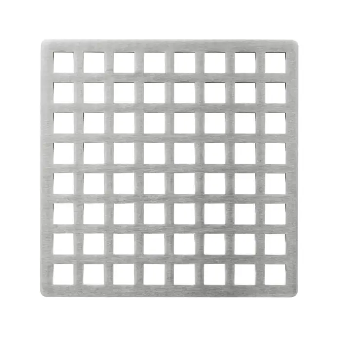 Infinity Drain QS5SS 5 in x 5 in Squares Pattern Decorative Plate for Q 5, QD 5, QDB 5 in Satin Stainless