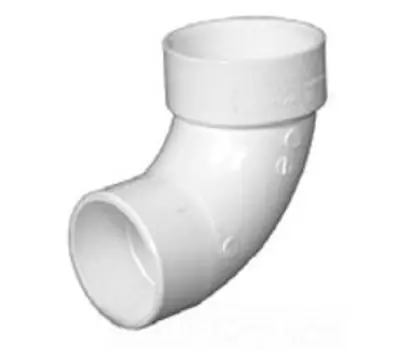 Charlotte Pipe PVC003021200 3 in. Spigot x Hub PVC 90-Degree Street Elbow