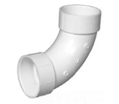 Charlotte Pipe PVC 00304 1200 4 in. Hub x Hub PVC DWV 90-Degree Long Sweep Elbow
