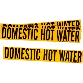 Brady 7087-1 BRA Domestic Hot Water Pipe Marker 2.25 in H x 14 in W
