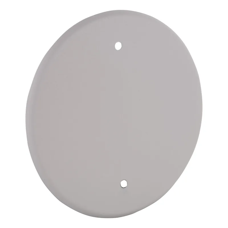 BELL 5653-1 5 In. Round Steel Closure Plates, Off-white (2) 8-32 screws