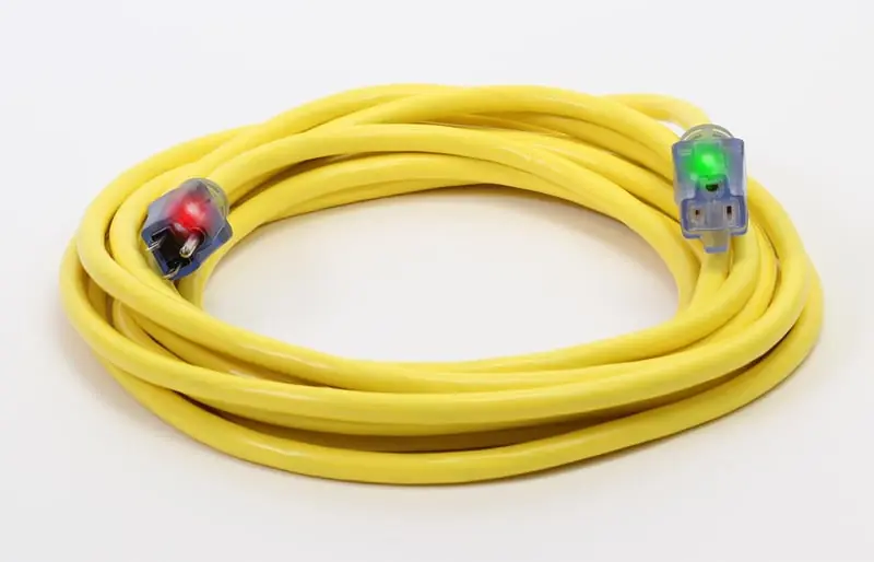 CENTURY D17443100 YL Pro Glo 12/3 SJTW Lighted Extension Cord, Yellow, 100FT