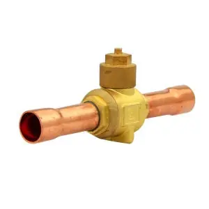 NDL Industries NBV11-S 1 3/8 NBV Refrigeration Ball Valve with Schrader Valve