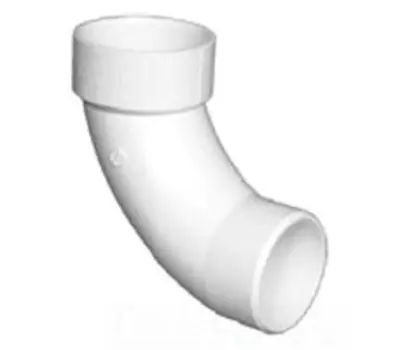 CHARLOTTE PIPE AND FOUNDRY COMPANY PVC003091200 4 in. Hub x Spigot PVC DWV 90-Degree Long Sweep Street Bend