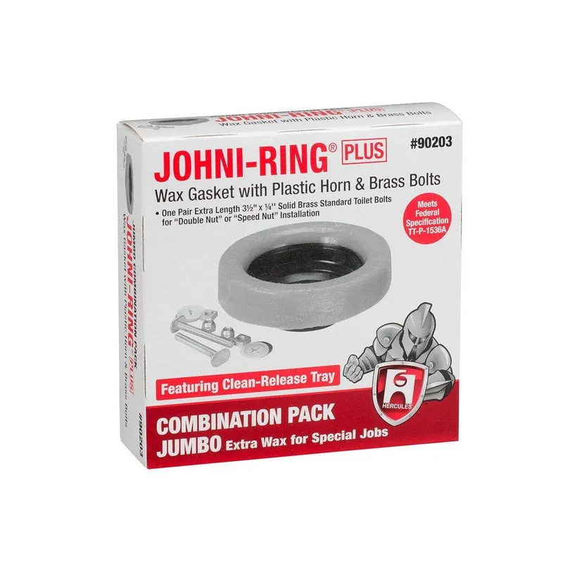 Hercules 90203 Johni-Ring Wax Ring with Horn and Bolt Kit for 3 or 4 in. Waste Lines