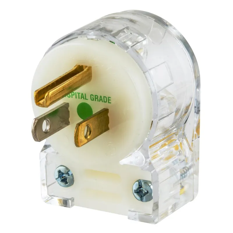 Wiring Device-Kellems HBL8215CAT 1-Phase Angled Grounding Male Cord Mount Straight Blade Plug 125 VAC 15 A 5-15P