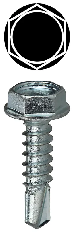 L.H. Dottie TEKHW81 Washer Head Self Drilling Screw #8 x 1 Inch Zinc Plated Steel