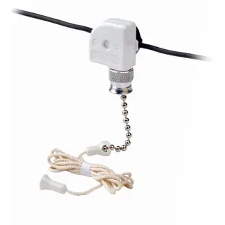 Leviton 10041-500 125/250 VAC 3/6 Amp 1-Pole On-Off Nickel Metal Pull Chain Switch