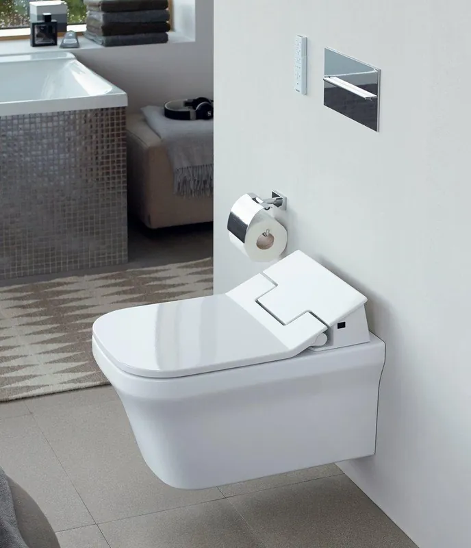Duravit 611000001001300 SensoWash Slim Elongated Closed Front Toilet Seat in White