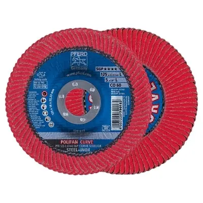 PFERD 67344 Polifan Curve Flap Wheels 5 in Diameter 60 Grit