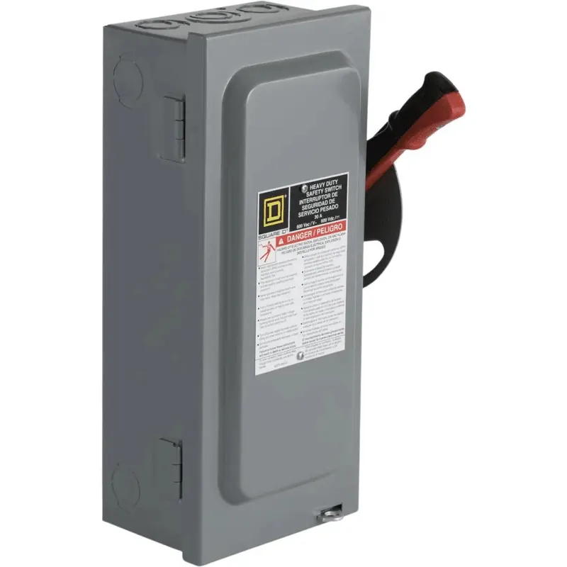 Square D H361 Heavy Duty Safety Switch, Fusible, 30A, 3-Wire, 3-Pole, 600 VAC