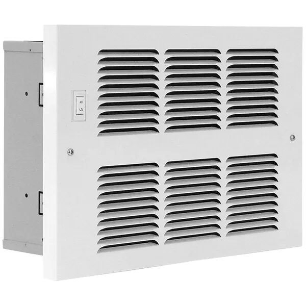 King H412-2/3-AS/FS-GW Hydronic Wall Heater Sm 2500/3600 Btu W/Aqua Switch & Fan Switch White