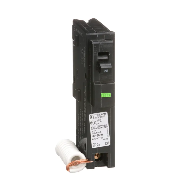 Square D HOM120AFI Miniature Circuit Breaker 20 Amp 120 Volt