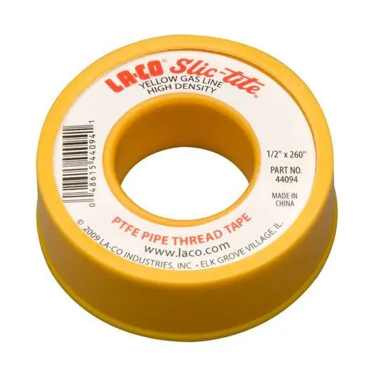 LA-CO 44094 Non-Toxic Pipe Thread Tape, 260 in L x 1/2 in W x 3 mil THK