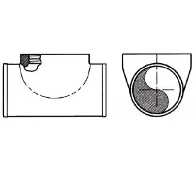 TYLER 009429 2 in. No Hub Cast Iron Test Tee without Plug