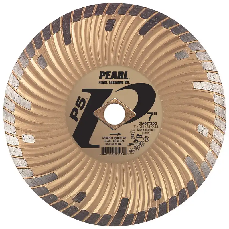 Pearl DIA07SDG 7 Gold Waved Core Turbo Dry Cut Diamond Blade
