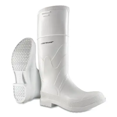 Dunlop protective footwear 8101200.07 white rubber boots steel toe men's 7