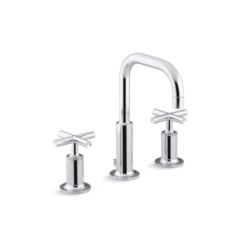 KOHLER 14406-3-BV Purist Two Handle Widespread Bathroom Sink Faucet 1.2 GPM
