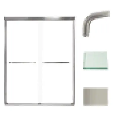 Zhongshan Donghao Hardware Co. CBP607606C-MB Shower Door 60x76 Clear Glass Matte Black