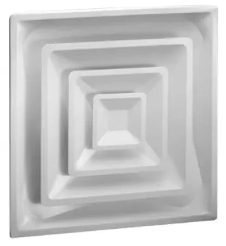 Hart & Cooley FPD3 Steel T-Bar Fixed-Pattern Diffuser, 4-Way, 6 inch