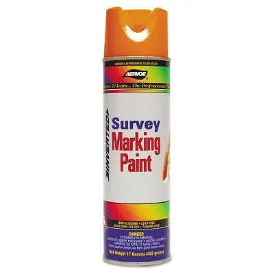 CROWN 222 Survey Marking Paint 20 oz Aerosol Can Fluorescent Orange